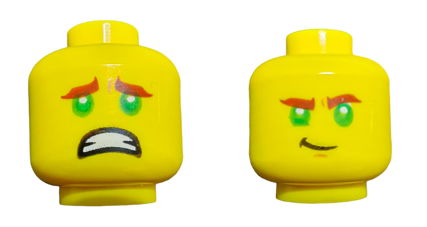 LEGO Head, Double Face Green Eyes - UB1022