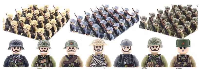 12 x Mini WW2 Soldier Figures Building Blocks Germany UK US Soviet France Chinese Military Army SWAT Bricks Set Kids DIY Gifts 20 sold